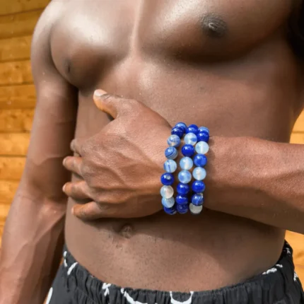 Bracelet en Agate Bleue