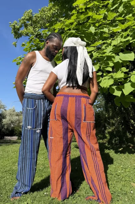 Pantalon Tô-Nô Bleu et Orange 1