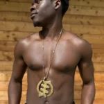 Collier Gye Nyame en bronze, symbole adinkra de la suprématie divine, bijou africain fait main