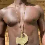 Collier Sankofa en bronze doré, symbole adinkra du retour aux sources, bijou africain fait main, vue 6
