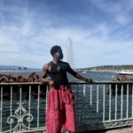 Short d'été unisexe en coton rose à motifs bogolan